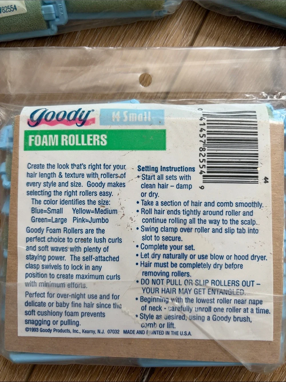 Vtg Goody Small Foam Hair Rollers 14Pc DISCOLORED Model 82554 Made USA Lot Of 3